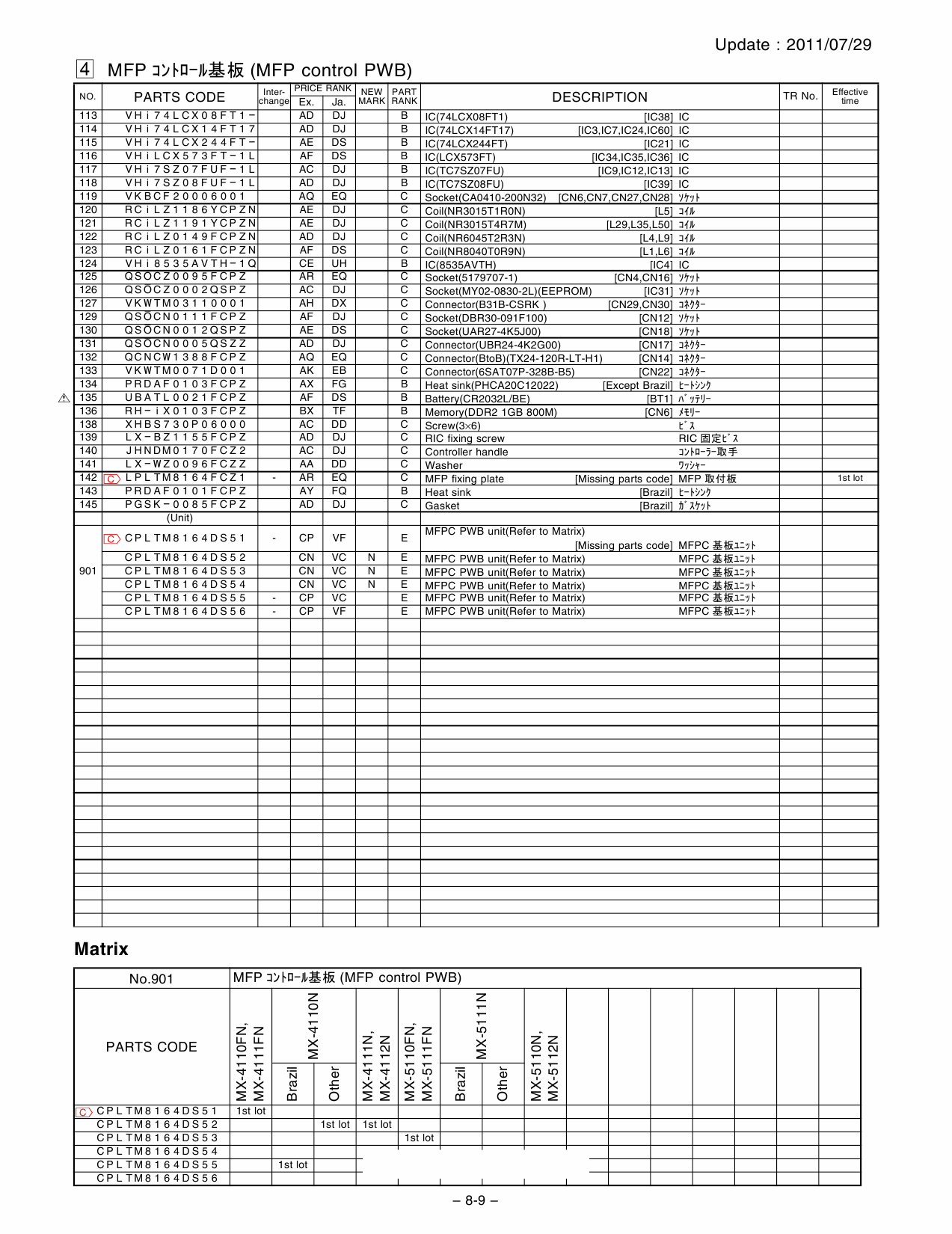 SHARP MX 4110 4111 4112 5110 5111 5112 N PWB Parts Manual-6